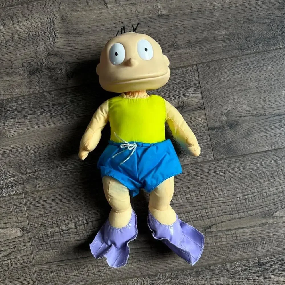 Rare vintage 90s Nickelodeon 1999 Tommy Pickles Rugrats Stuff Doll Swimming Toy